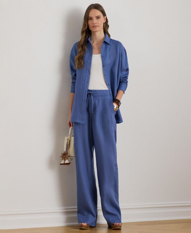 Petite Wide-Leg Linen Pants