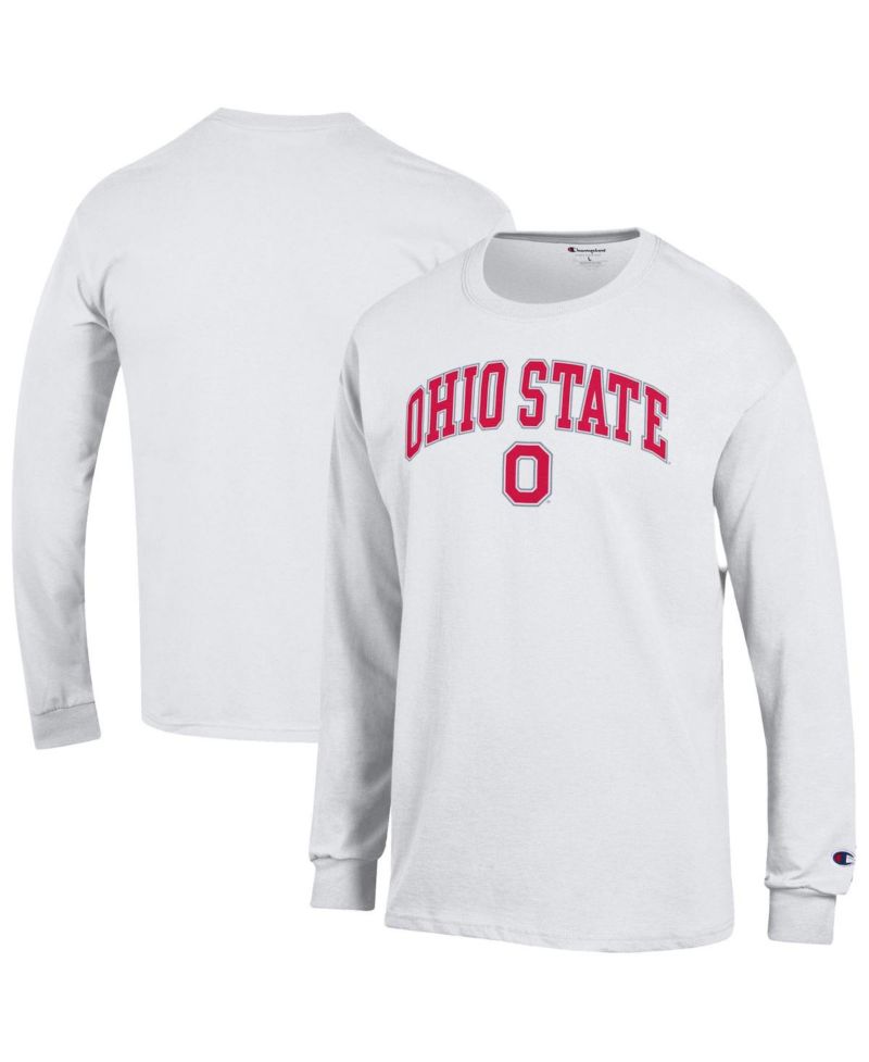 Men's Scarlet Ohio State Buckeyes Arch Over Logo Long Sleeve T-Shirt