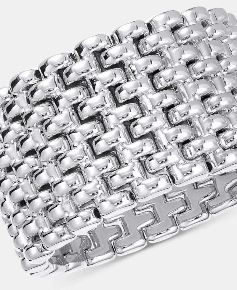 Woven Metal Bold Stretch Bracelet