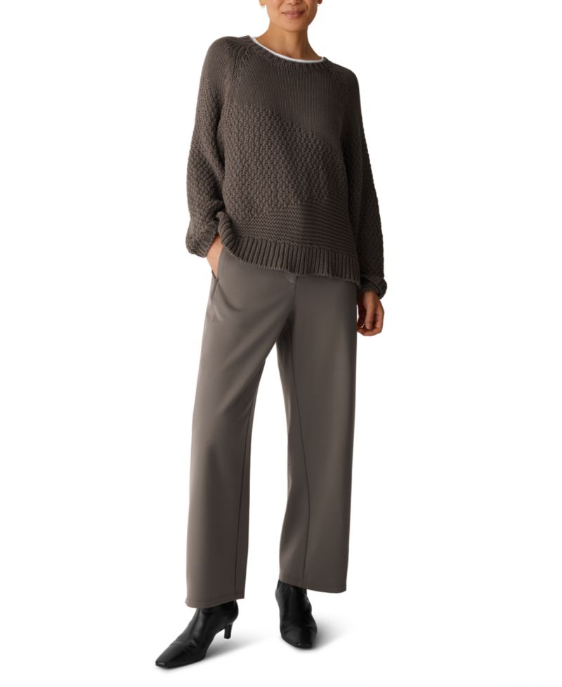 Women's Boxy-Fit Long-Sleeve Crewneck Sweater