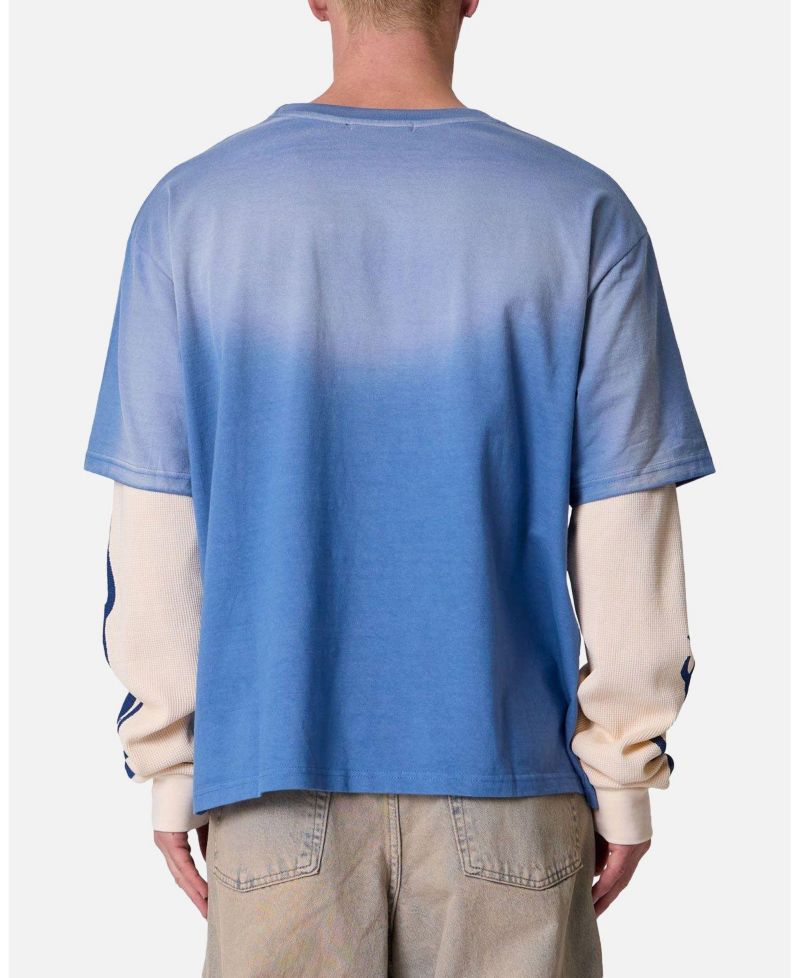Men's Layered Flame Graphic Oversized-Fit Pocket Long-Sleeve T-Shirt