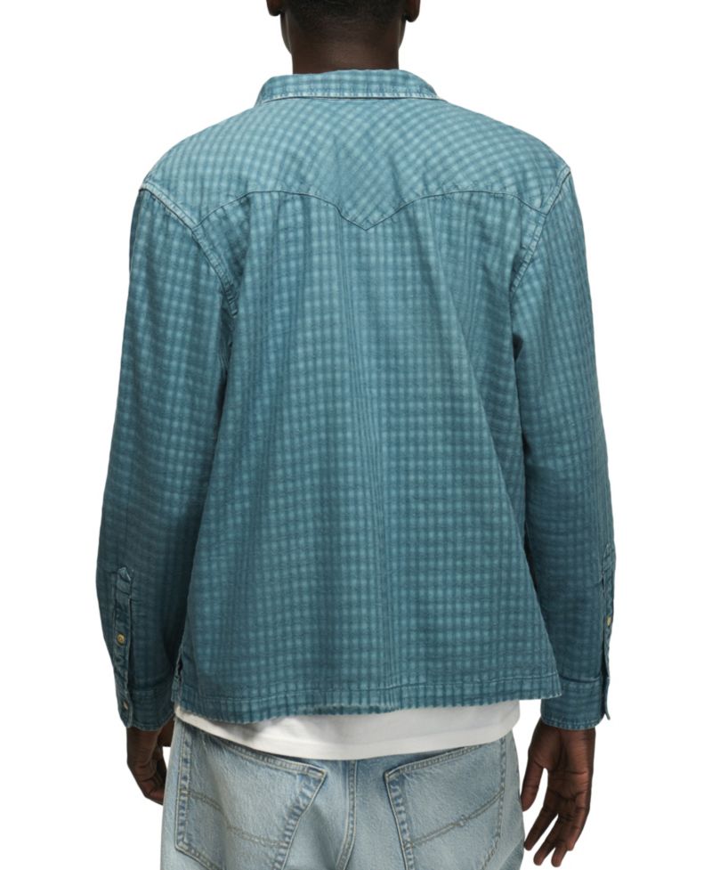 Men's Long-Sleeve Relaxed Western Flannel Shirt