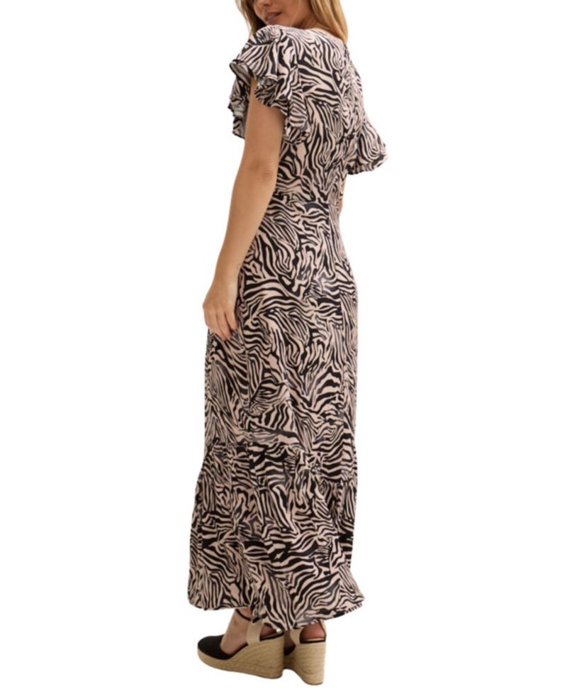 Women's Zelda Tiered Zebra Print Maxi Dress