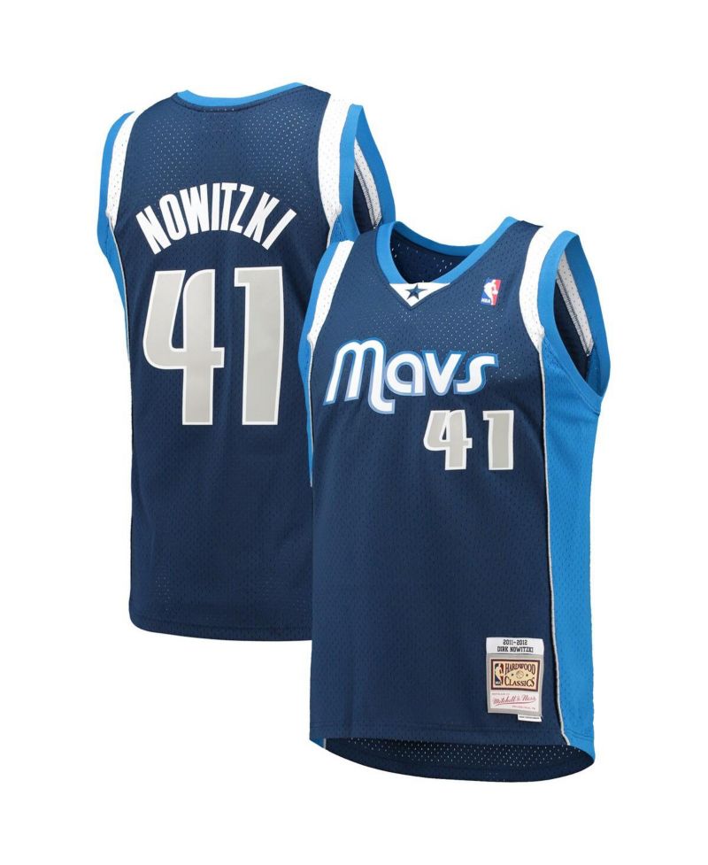 Men's Dirk Nowitzki Navy Dallas Mavericks 2011-12 Hardwood Classics Swingman Jersey
