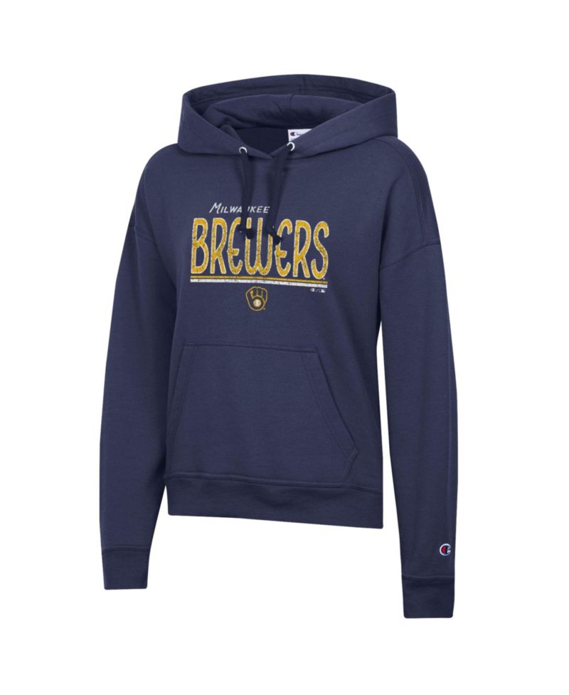 Women's Navy Milwaukee Brewers Vintage Powerblend Hoodie