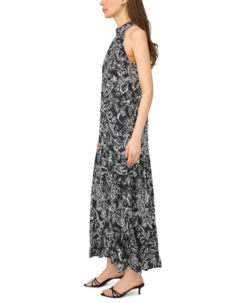 Women's Strapless Halter Neck Tiered Maxi Dress