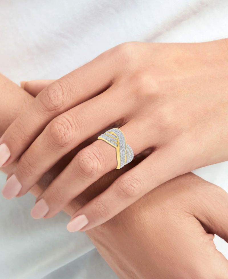 Lab-Grown Diamond Infinity Crossover Ring (1 ct. t.w.) in Sterling Silver