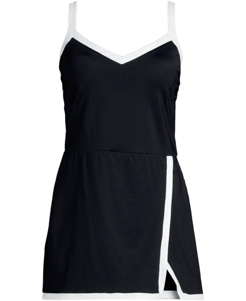 Women's V-neck Wrap Skirt Swim Dress