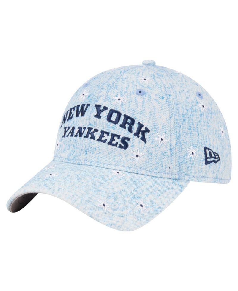 Women's Light Blue New York Yankees Daisy All Over 9TWENTY Adjustable Hat