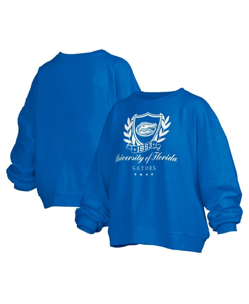 Women's Royal Florida Gators Big Aug Script Janice Oversized Pullover Sweatshirt