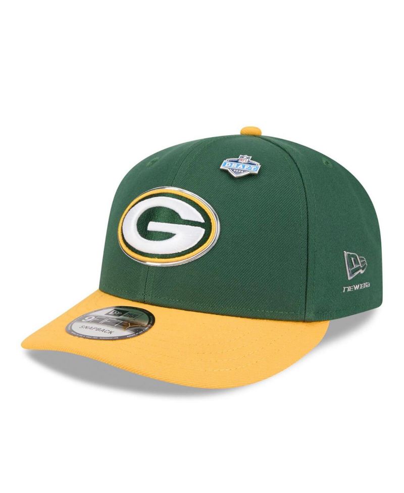 Men's Green/Gold Green Bay Packers 2026 NFL Draft On Stage Pre-Curved 9FIFTY Snapback Hat