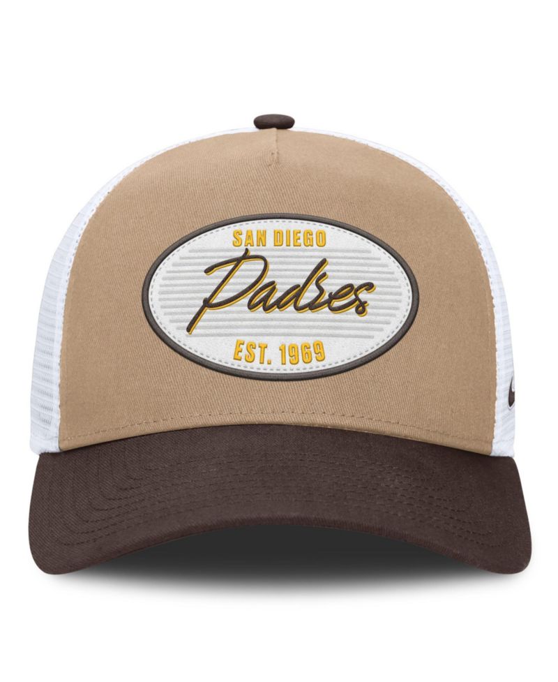 Men's Khaki/Brown San Diego Padres Rise A-Frame Trucker Adjustable Hat