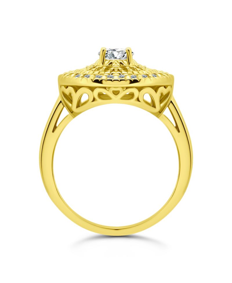 Cubic Zirconia Medallion Ring
