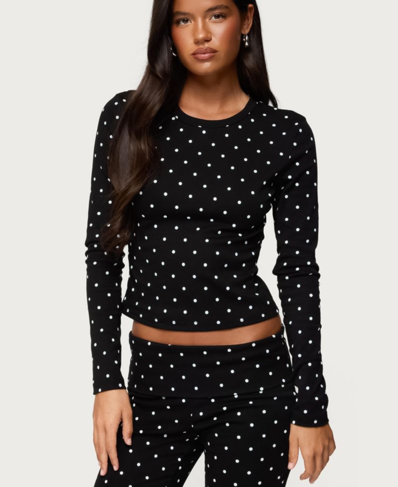 Women's Daliya Polka Dot Long Sleeve Top