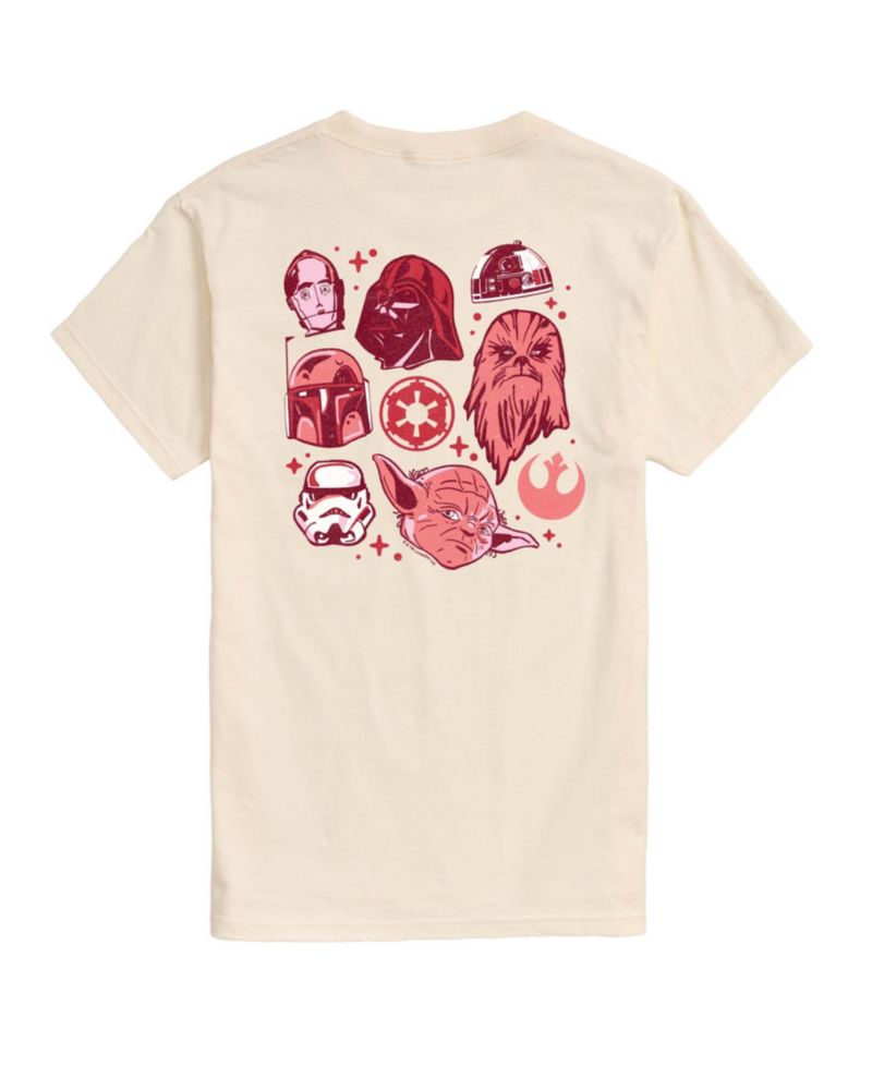 Men's Star Wars Valentines Heart Printed Short-Sleeve Graphic T-Shirt