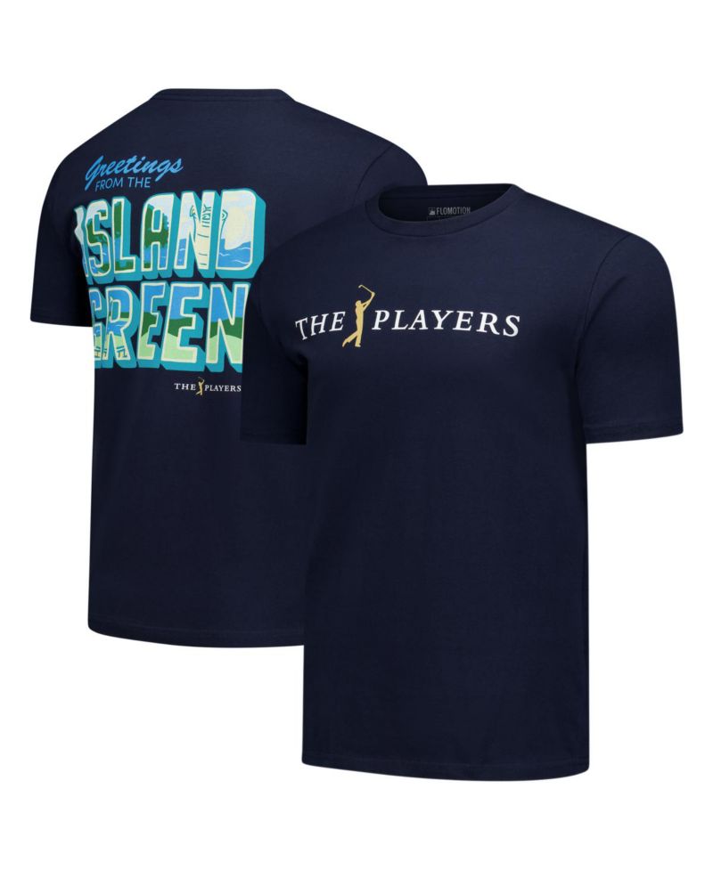 Men's & Women's Navy THE PLAYERS Greetings from the Island Green T-Shirt