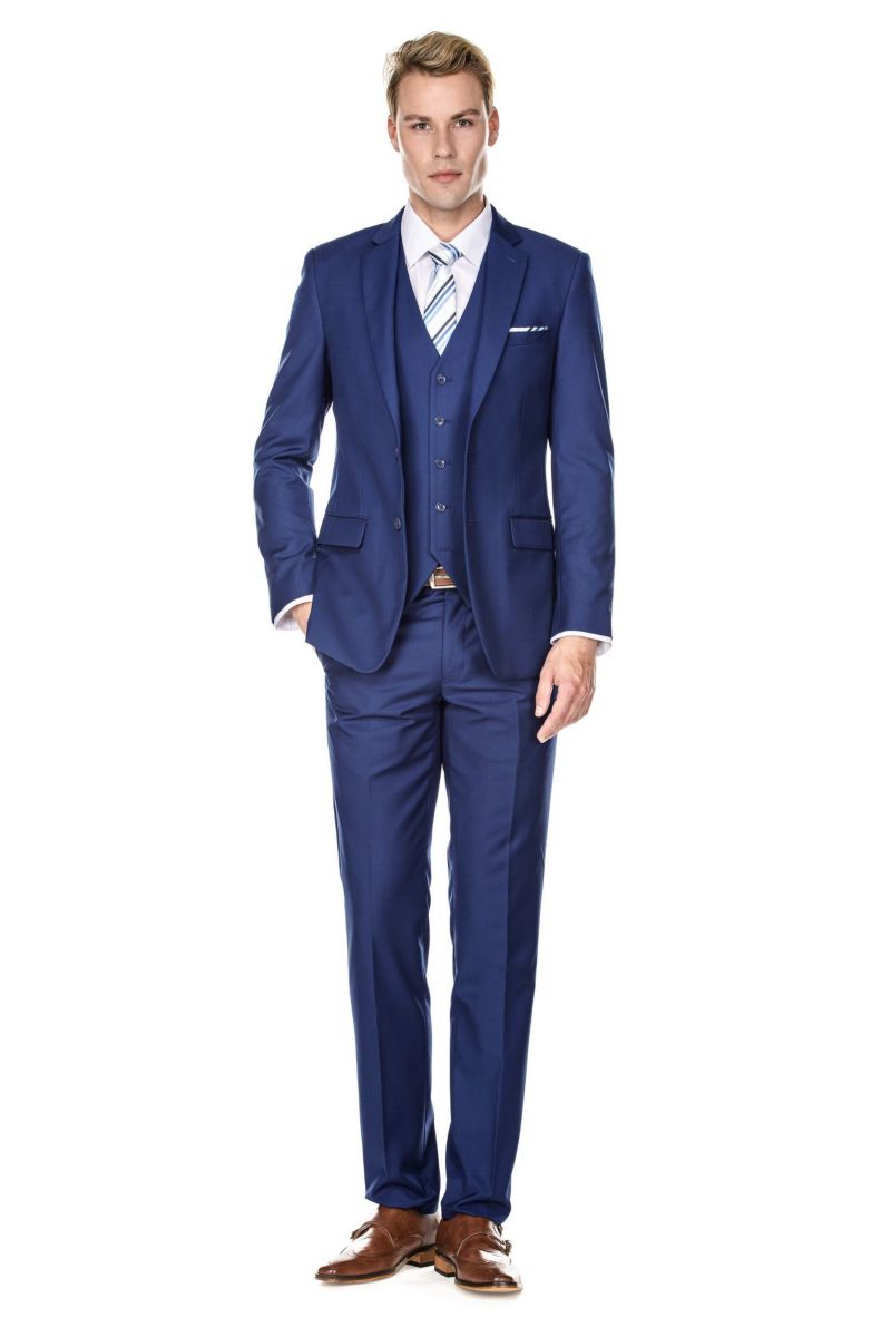 Men's 3-Piece Premium Vested 3-Piece Slim Fit Suit