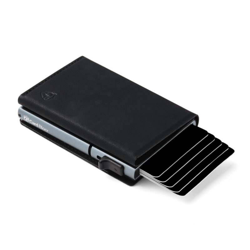 Men's Card Blocr Slim RFID Blocking Credit Card Wallet Black PU Leather