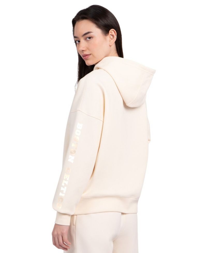 Women's Cream Boston Celtics Pastel Relaxed Hoodie
