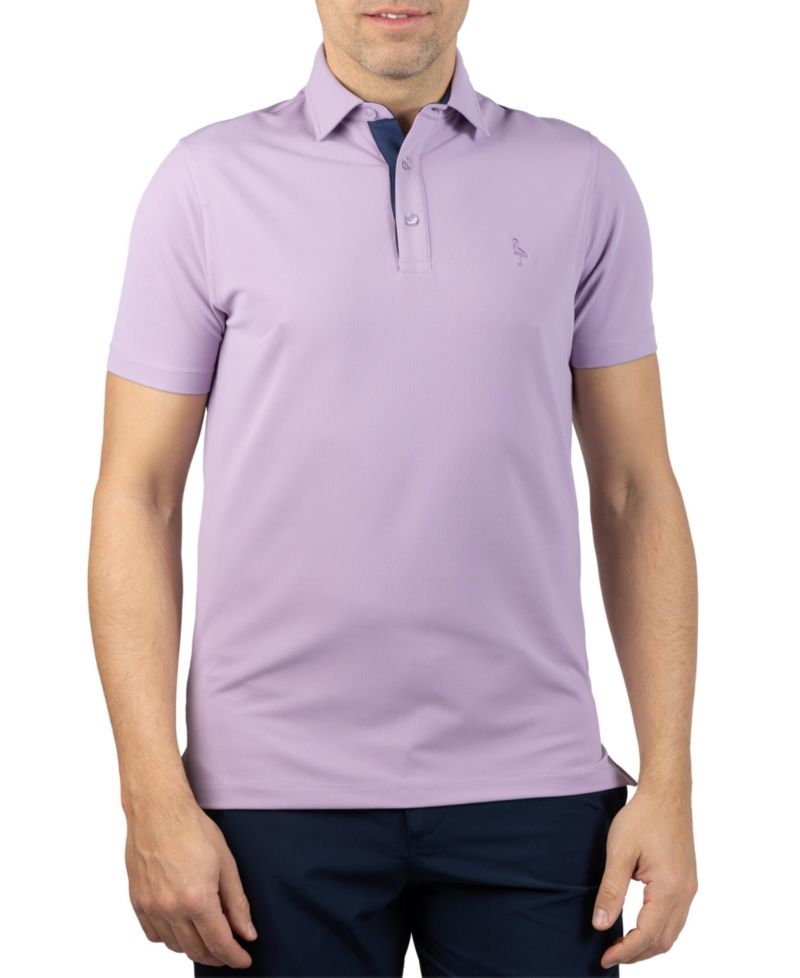 Men's Micro Grid Textured Performance Polo Shirt