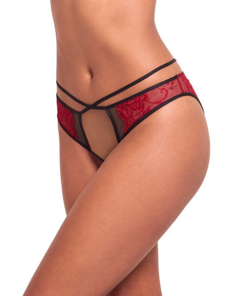 Saveria Crotchless Sheer-Mesh Floral Panty
