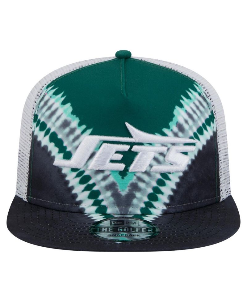 Men's Green/Black New York Jets Throwback Dye Golfer Snapback Hat