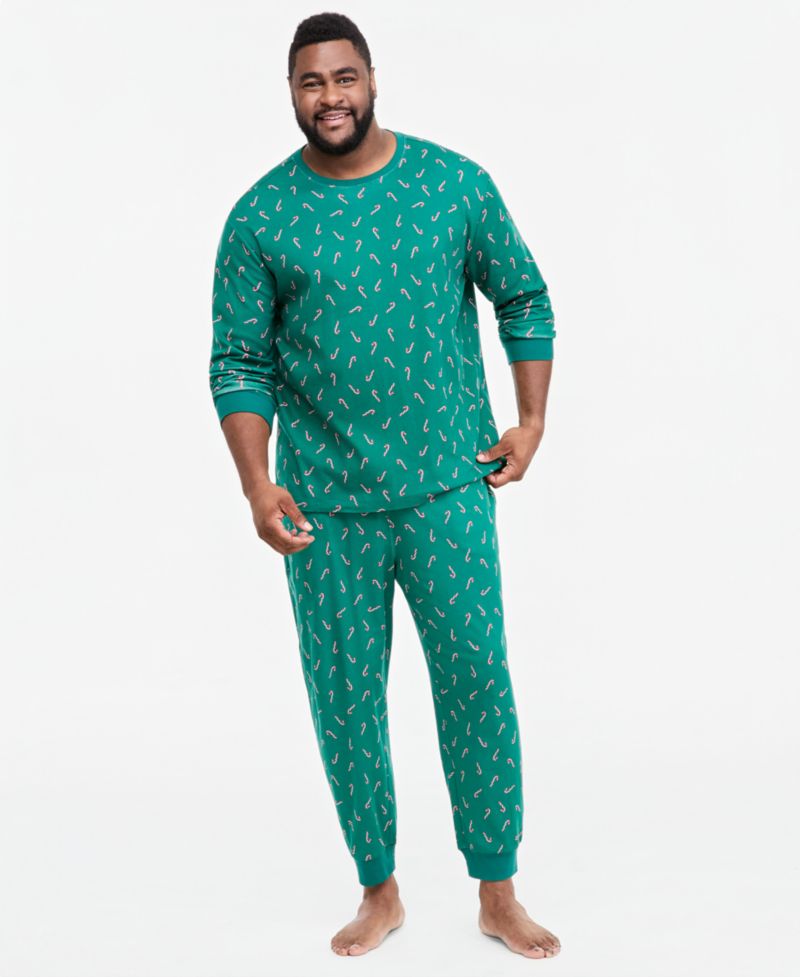 Men's Big & Tall Candy Cane Pajamas Set