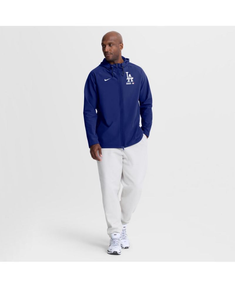 Men's Royal Los Angeles Dodgers Authentic Collection Raglan Therma-FIT Full-Zip Hooded Jacket