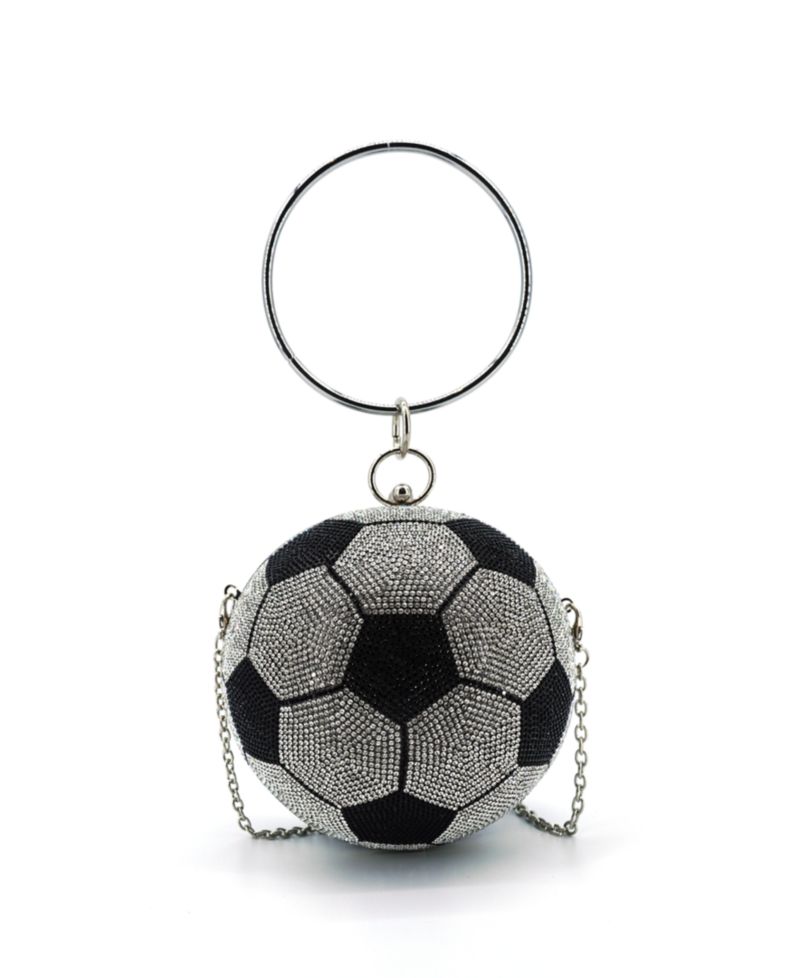 Striker Small Rhinestone Soccer Clutch Bag