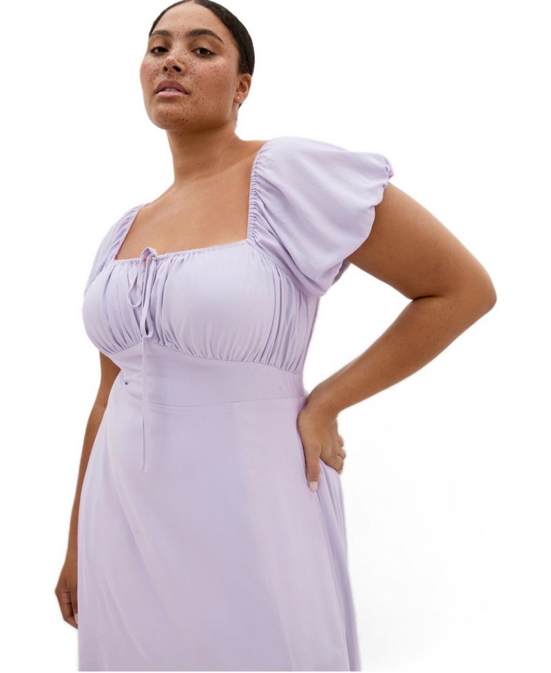 Plus Size Abbie Floral-Print Maxi Short-Sleeve Dress