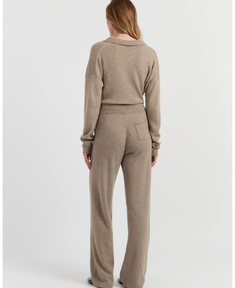 Women's Cashmere Wide-Leg Drawstring Pants