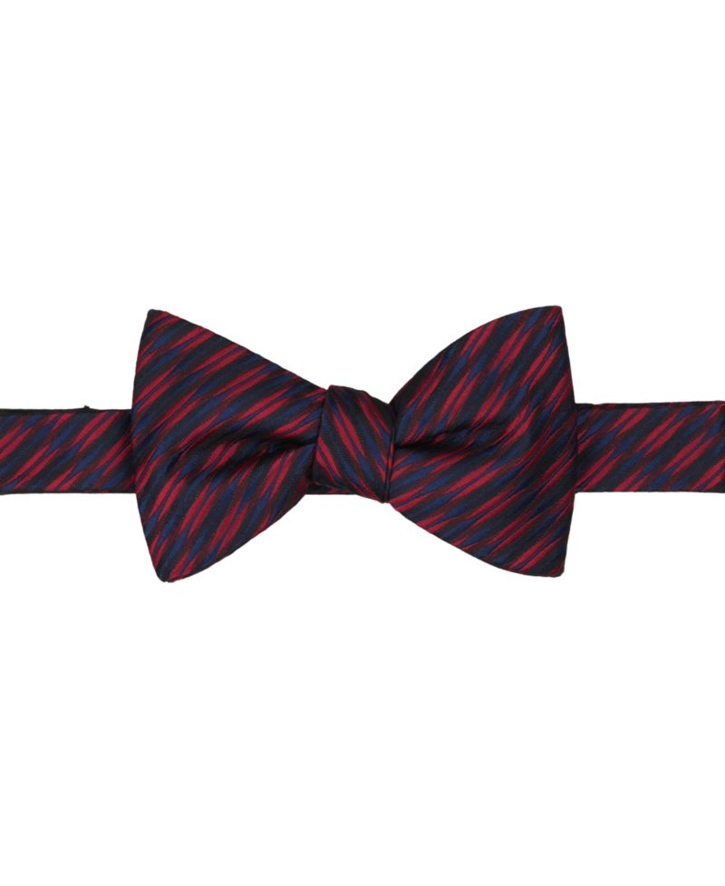 Men's Summit Stripe Geo Pre-Tied Bow Tie and Pocket Square, 2-Piece Set