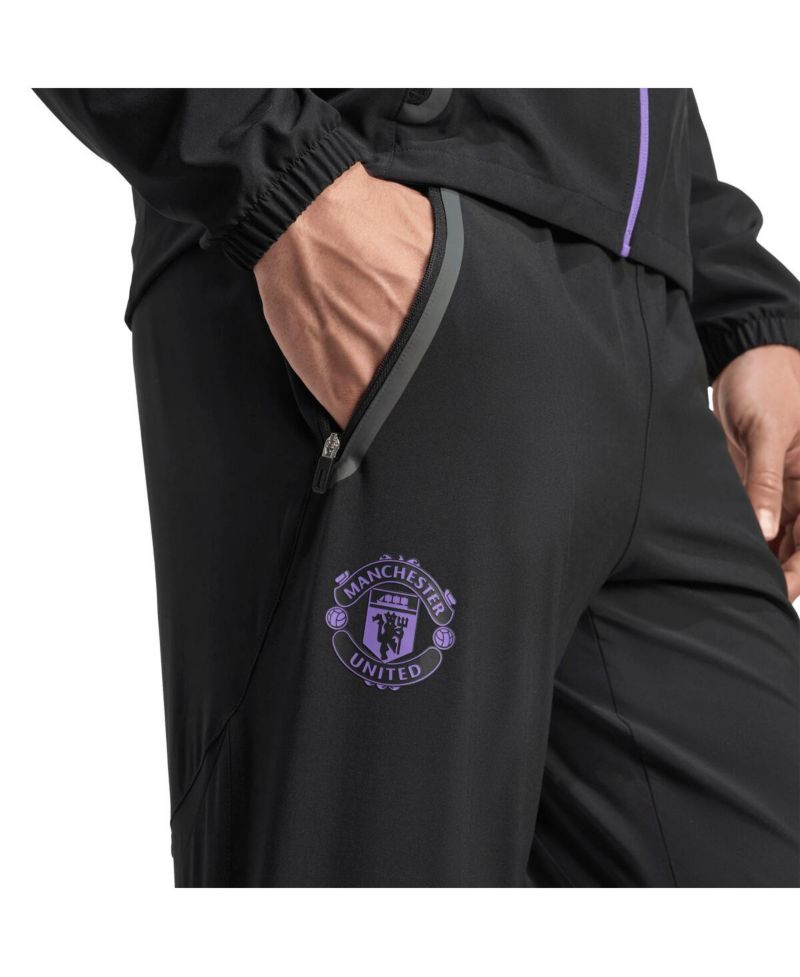 Men's Black Manchester United 2025/26 Tiro Vis Tech AEROREADY Travel Pants
