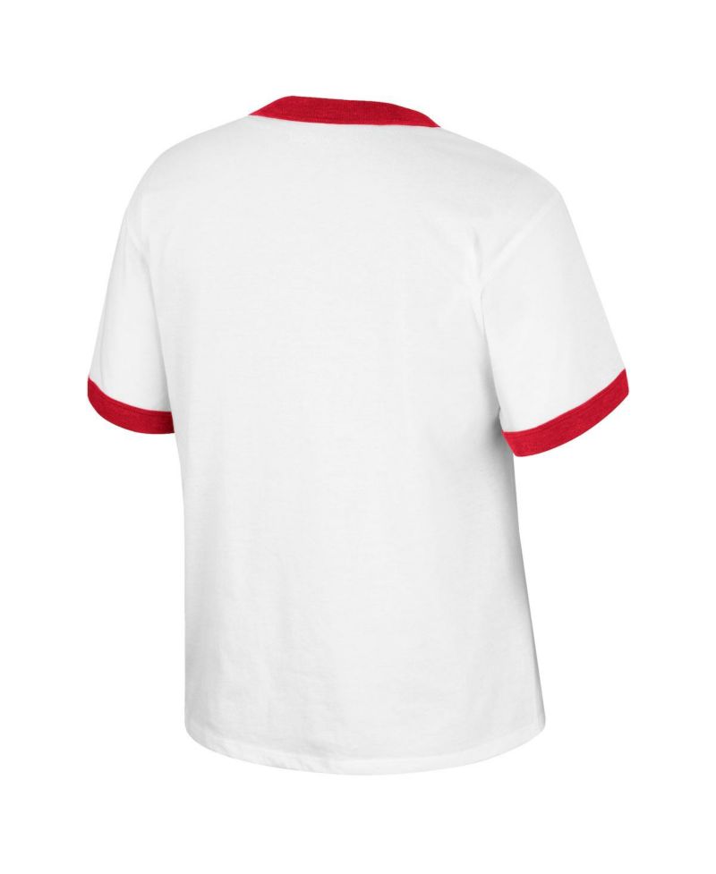 Women's x Wrangler White Distressed Alabama Crimson Tide Freehand Ringer T-shirt
