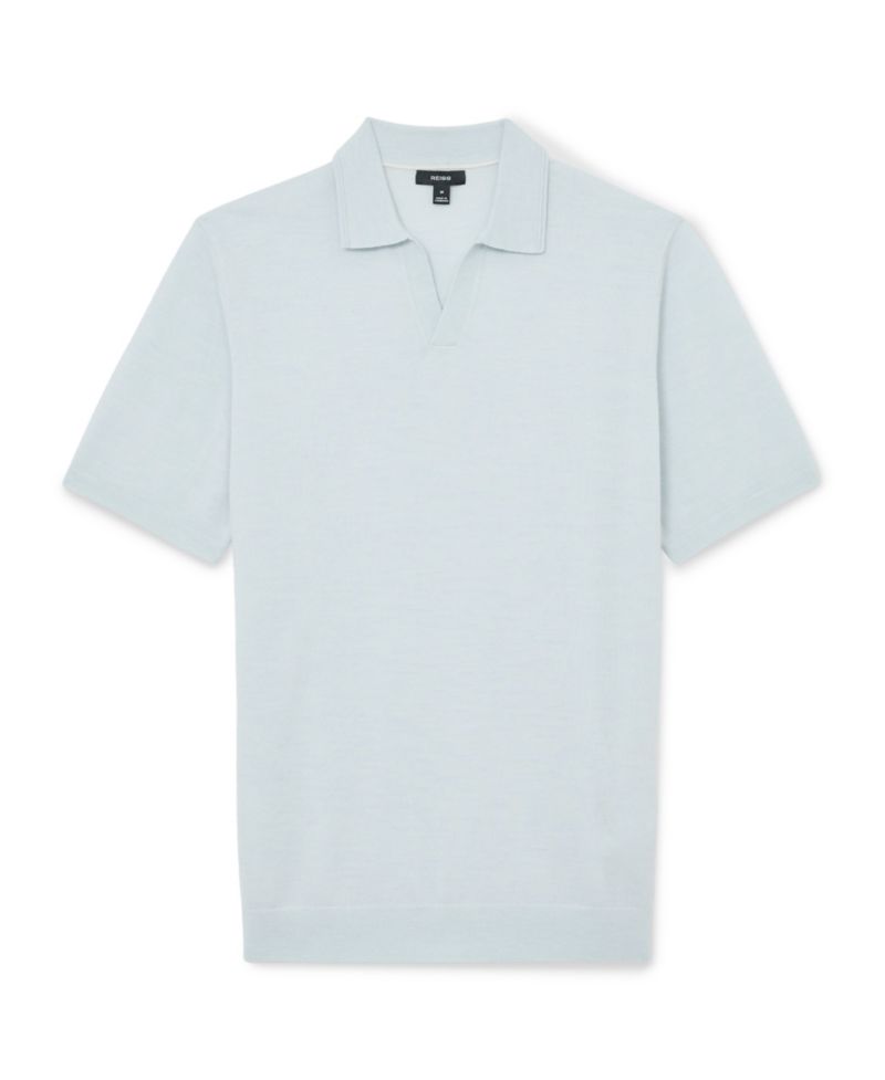 Men's Duchie Open Collar Merino Wool Polo Shirt