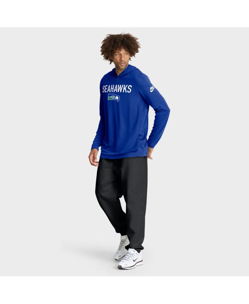 Men's Royal Seattle Seahawks Alt Pack Pass Accuracy Performance Long Sleeve Hoodie T-Shirt