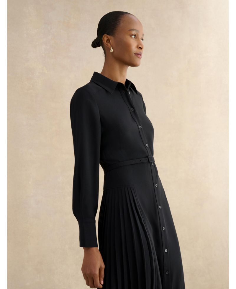 Women's Ginny Belted Pleated Midi Shirt Dress