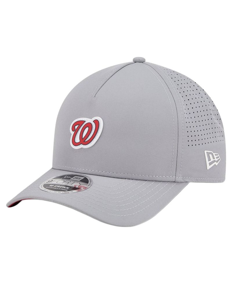 Men's Gray Washington Nationals Micro Logo 9FORTY M-Crown A-Frame Adjustable Hat