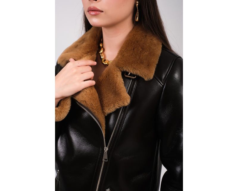 Women's Harriet Shearling Leather Biker Jacket