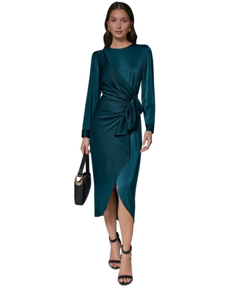 Petite Ruched Midi Dress