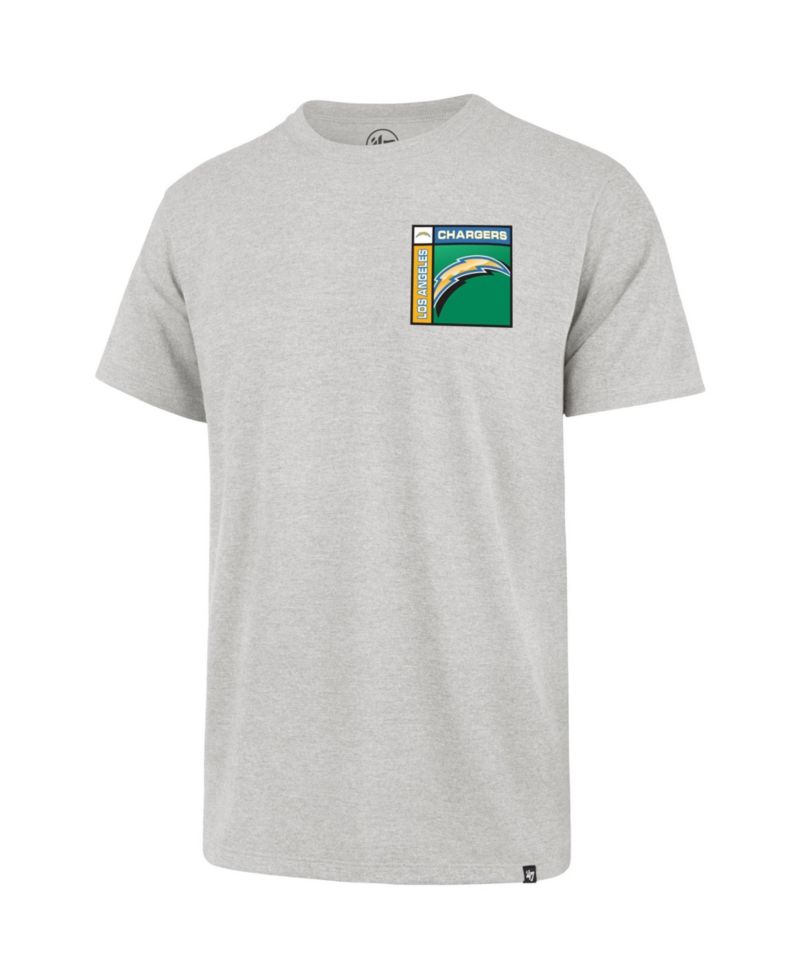 47 Brand Men's Gray Los Angeles Chargers Chrome Plate Franklin T-Shirt