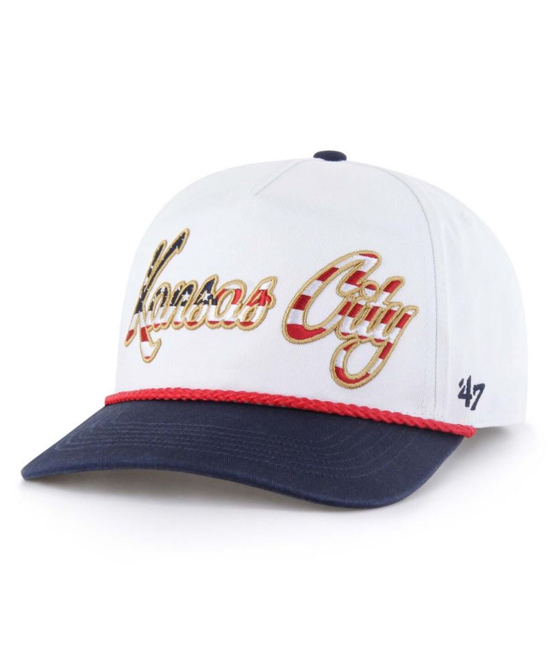 Men's White Kansas City Royals Patriotic Overhand Hitch Adjustable Hat