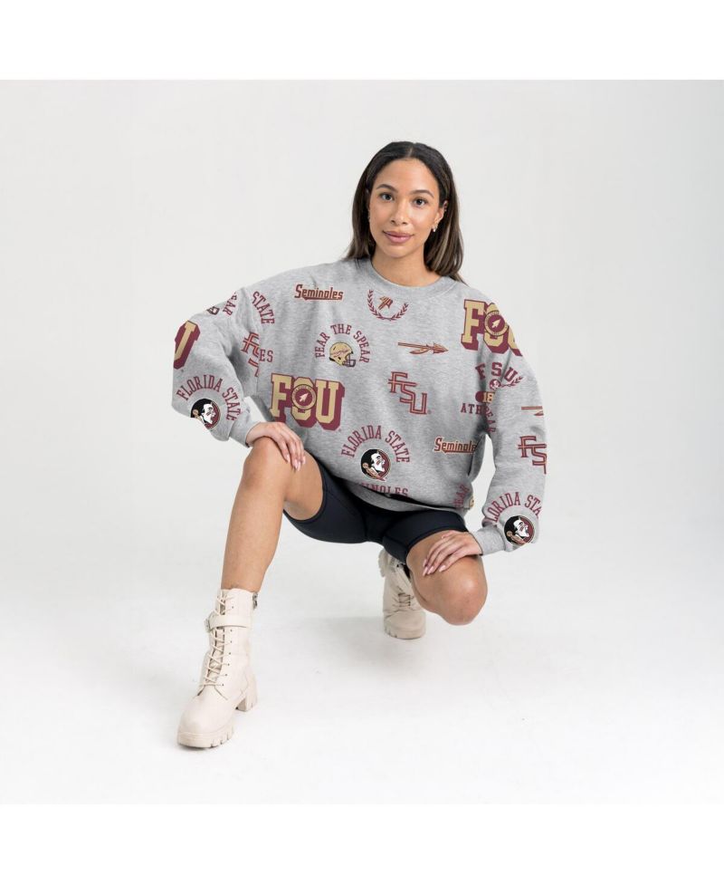 Women's Gray Florida State Seminoles Always on Repeat Fleece Sweatshirt