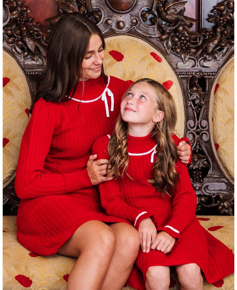 Women's Hope and Henry Organic Mock Neck Cable Sweater Dress