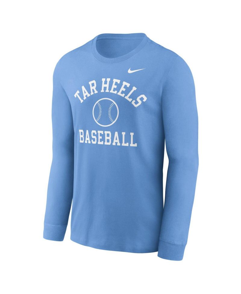 Men's Carolina Blue North Carolina Tar Heels Essential Baseball Arch Long Sleeve T-Shirt
