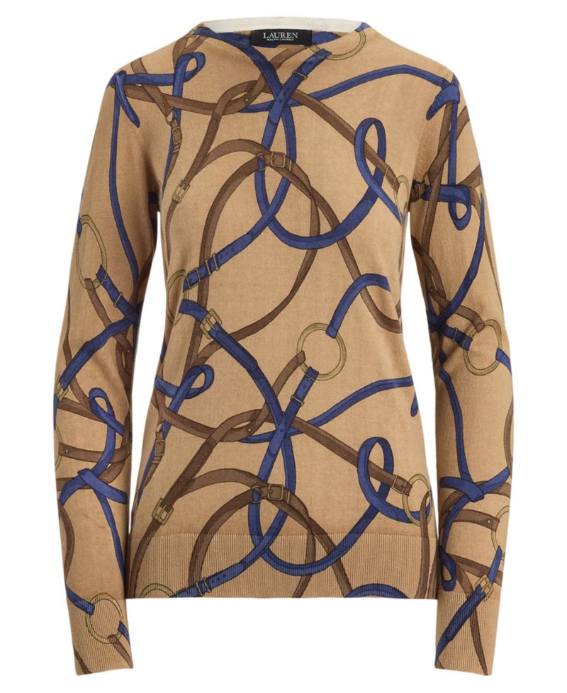 Petite Belting-Print Cotton-Modal Sweater