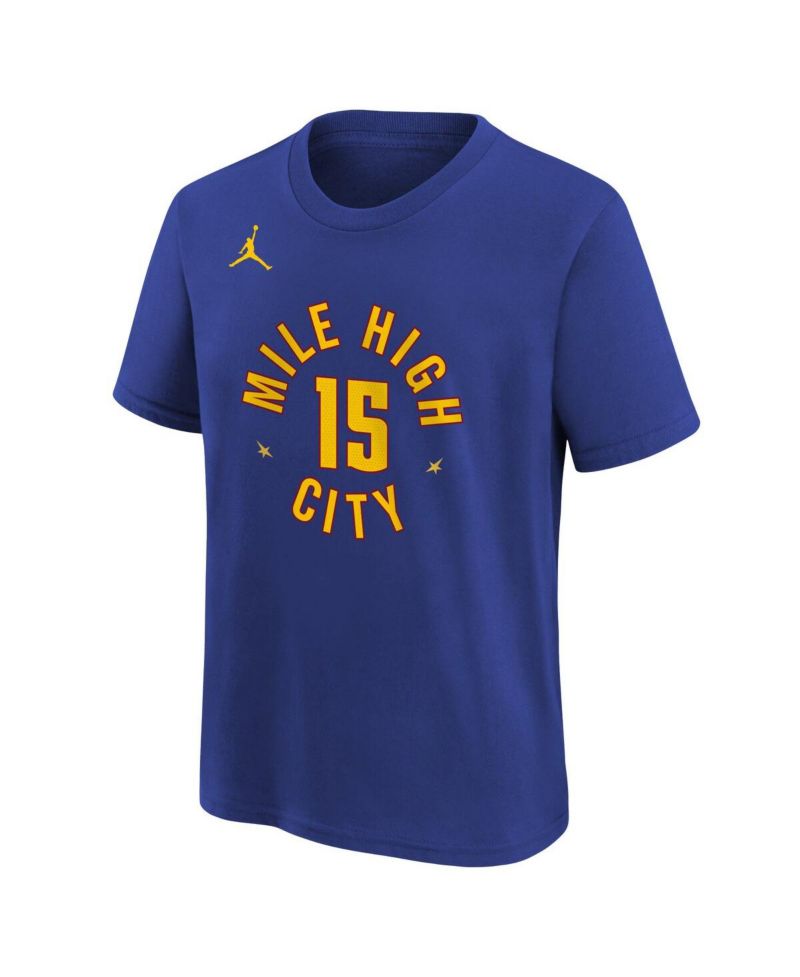 Big Boys and Girls Nikola Jokic Blue Denver Nuggets Statement Edition Name & Number T-Shirt