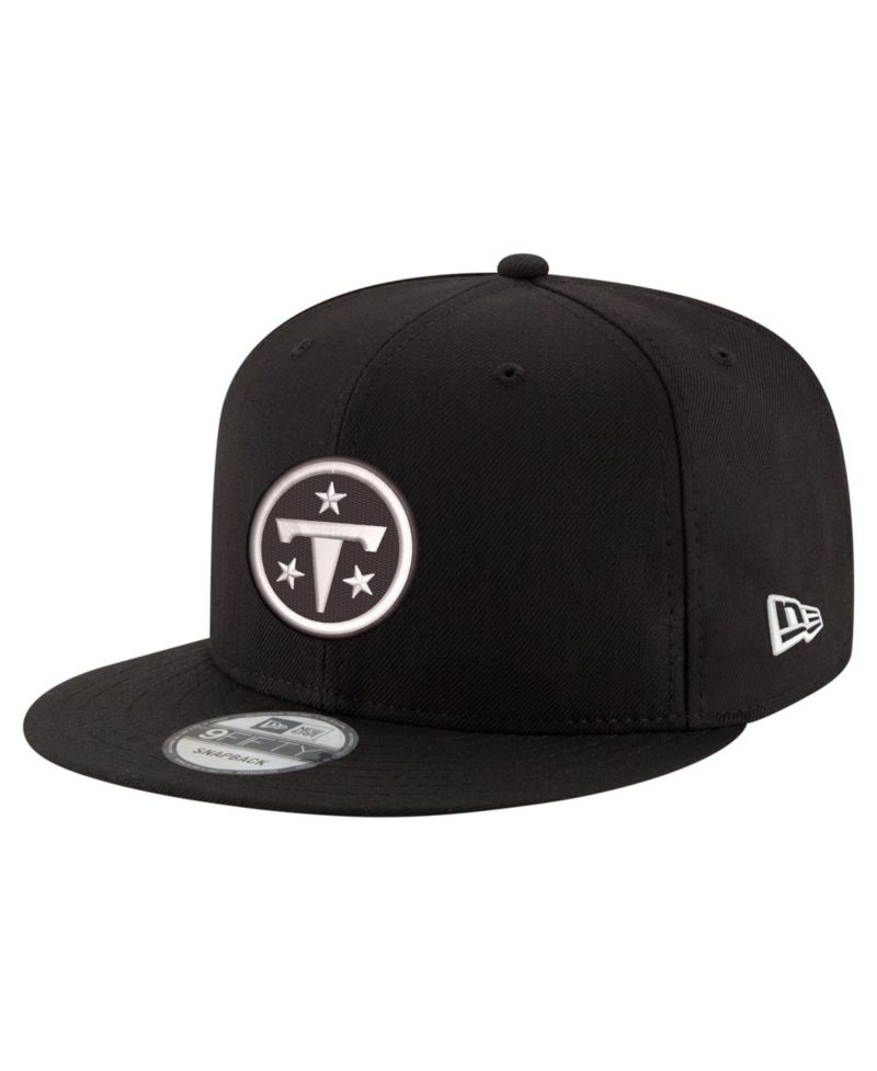 Men's Black Tennessee Titans Black White 9FIFTY Snapback Hat