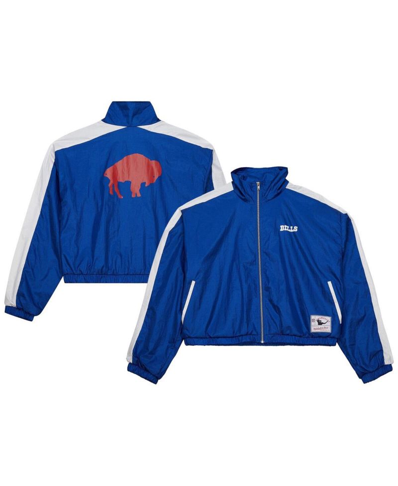Women's Royal Buffalo Bills Nylon Cropped Full-Zip Jacket