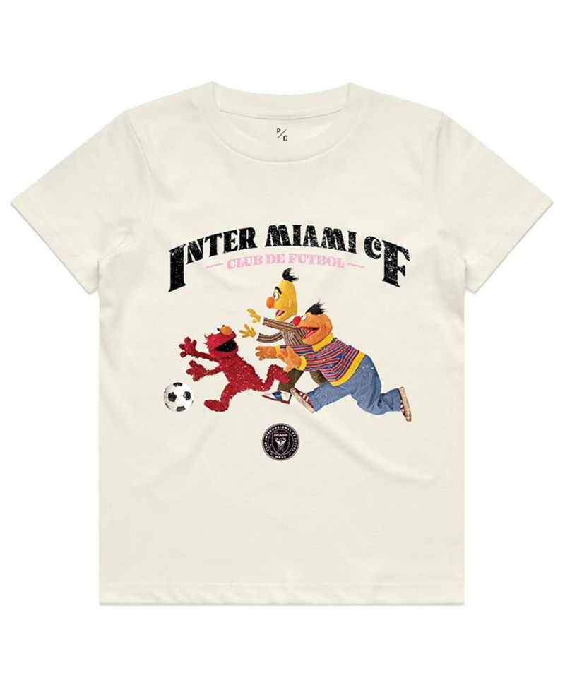 Big Boys and Girls Cream Inter Miami CF Photorealistic T-Shirt